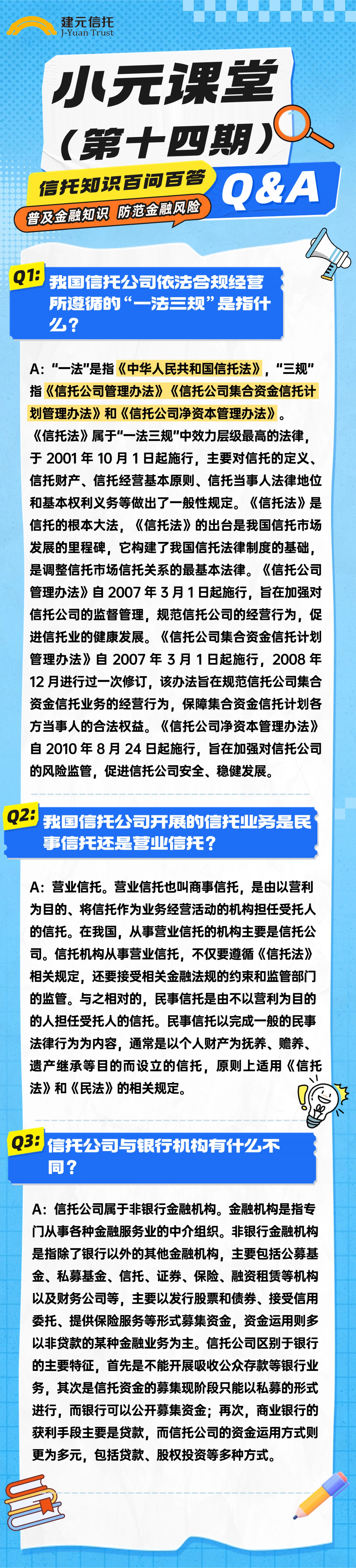 小元课堂(第十四期) | 信托知识百问百答